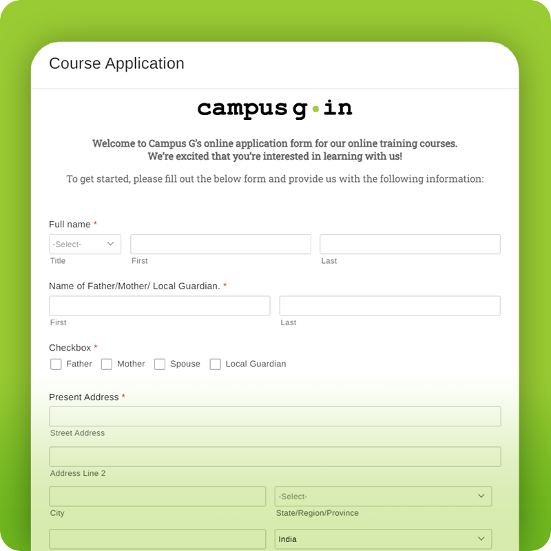 Campus G Application Form